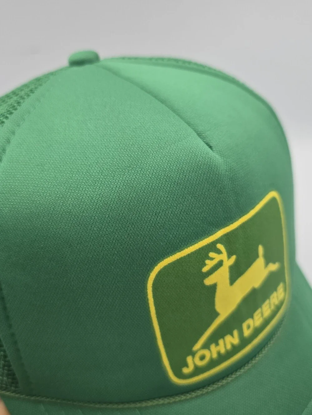 Vintage KC John Deere Green Mesh Snapback Trucker Hat